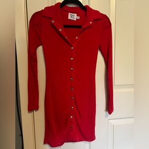 NEW Princess Polly Elody Long Sleeve Red Mini Dress Size 2